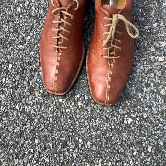 Sandro Comfort So SOFT Leather And Gel Brown Lace Up Men's 8.5D Oxford Shoe - Picture 8 of 11